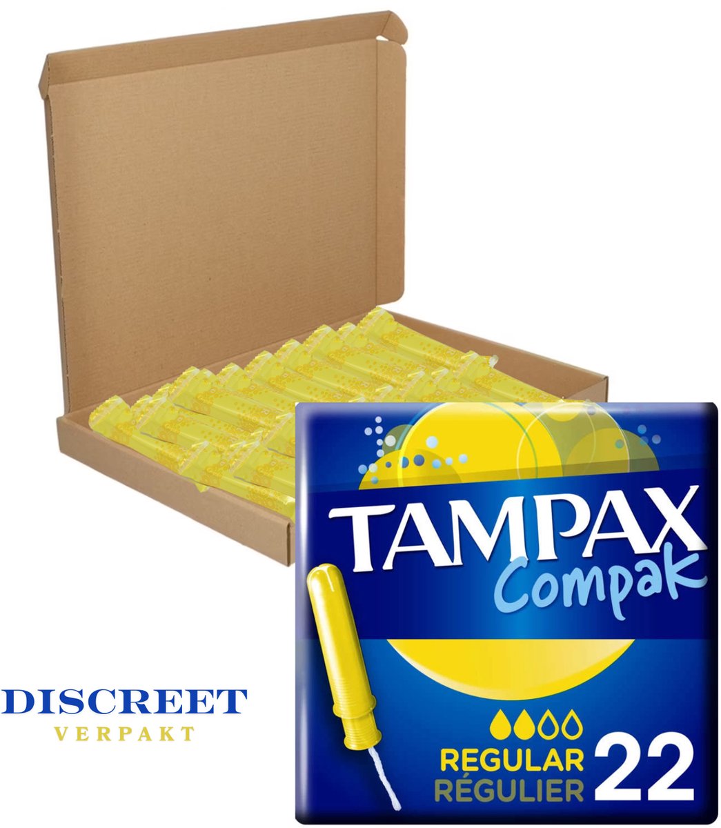 Tampax Compak Tampons Lekvrij en Discreet - 22 Stuks - Discrete Verzending