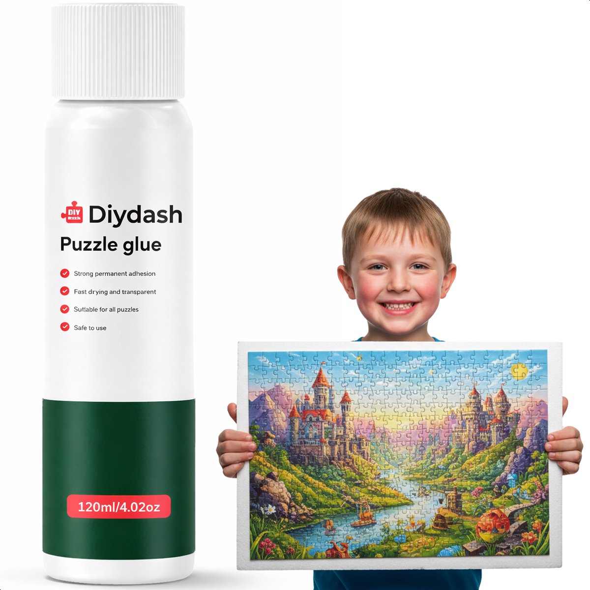 Diydash Legpuzzellijm - 120ML - Puzzel accessoires - Voor kinderen & volwassenen - Hobbylijm - Veilig