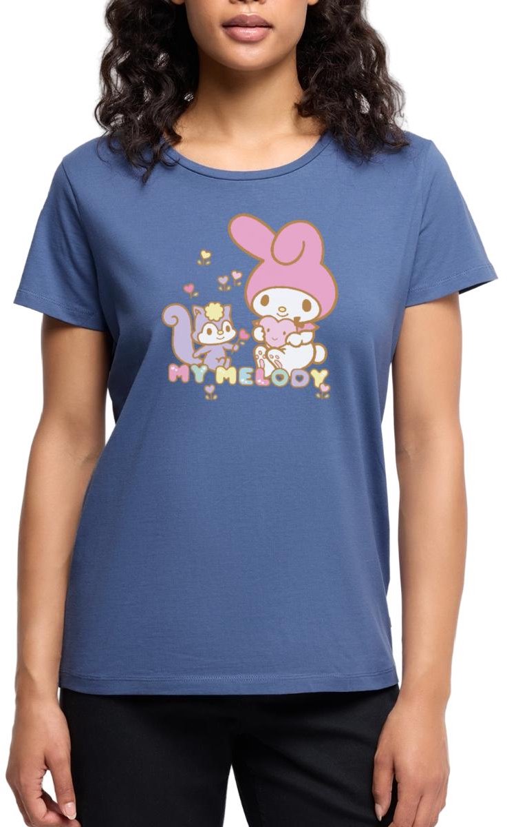 My Melody Plukt Hartbloemen Met Risu Premium T Shirt Dames