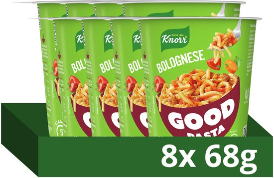 Knorr Good Pasta - Bolognese - klaar in 5 minuten - 8 x 68 g