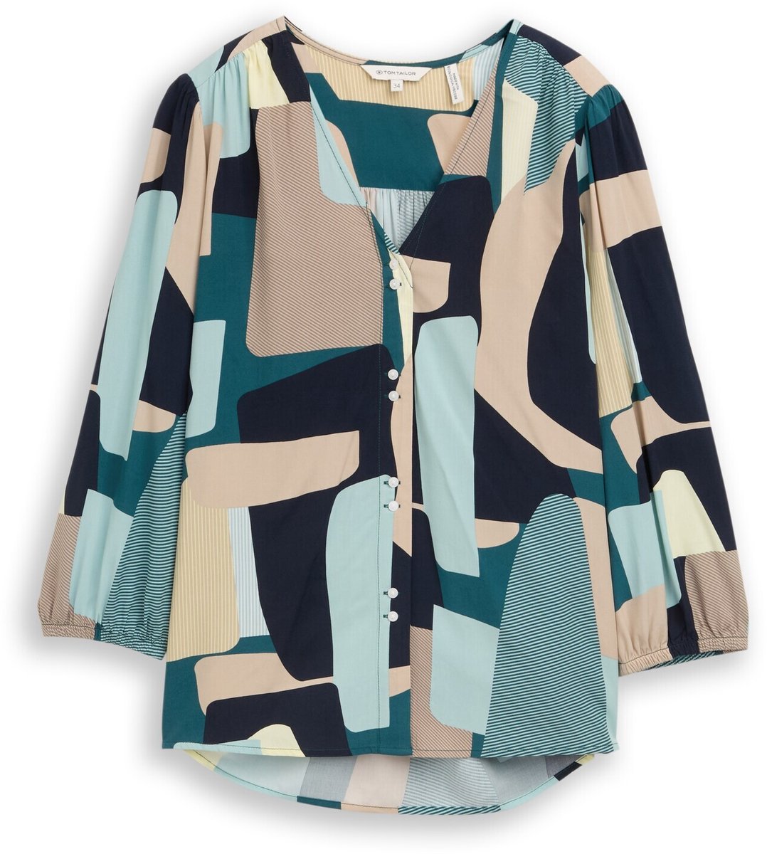 Tom Tailor - Blouse van viscose - Maat 46 - abstract stripe print