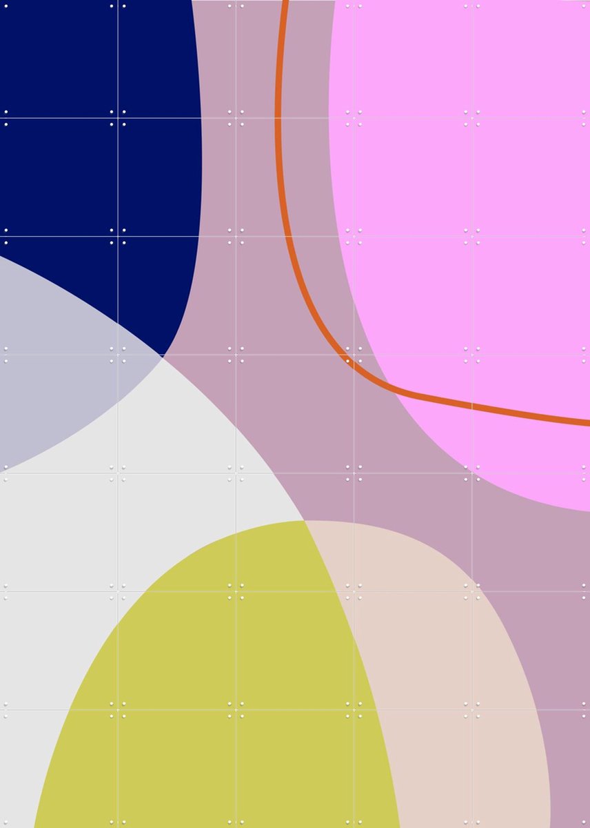 IXXI Bold Shapes 7X, Mareike Böhmer - 100 x 140 cm - Gratis ophangtool - Grote wanddecoratie en posters - Geometrische Kunst, Kleurrijk, Grafisch