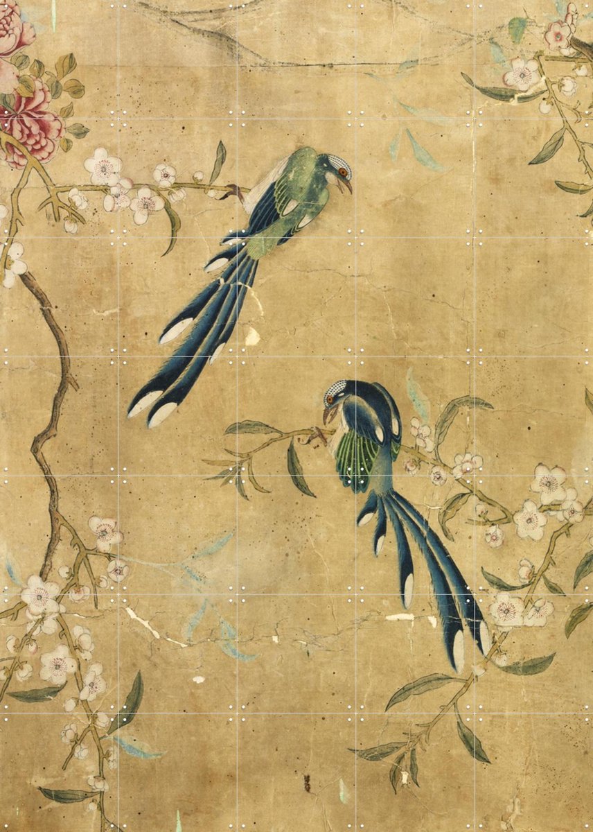IXXI Birds and Blossom, Victoria and Albert Museum - 100 x 140 cm - Gratis ophangtool - Grote wanddecoratie en posters - Illustraties, Klassiek