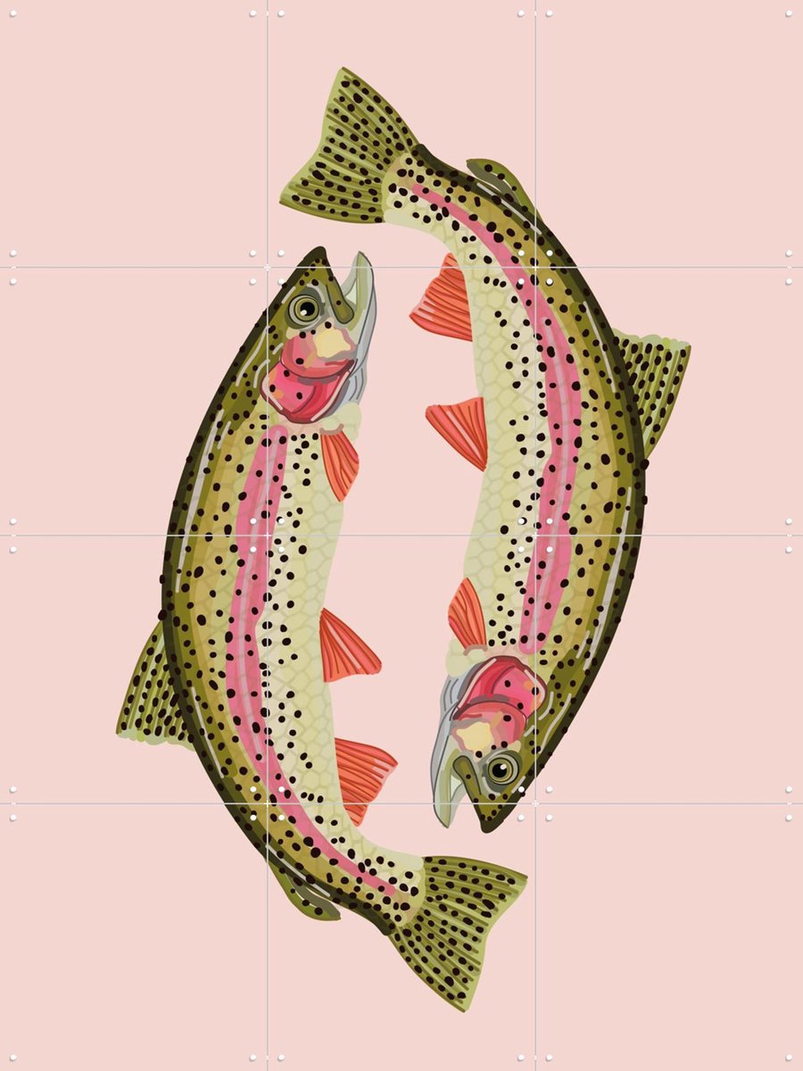 IXXI Le Sardine, Lotte Snoek - 60 x 80 cm - Gratis ophangtool - Grote wanddecoratie en posters - Illustraties, Speels, Grafisch Ontwerp, Woonkamer