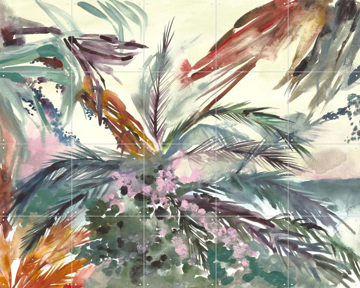 IXXI The Tropics 2, Victoria Verbaan - 100 x 80 cm - Gratis ophangtool - Grote wanddecoratie en posters - Aquarel, Impressionisme, Kleurrijk