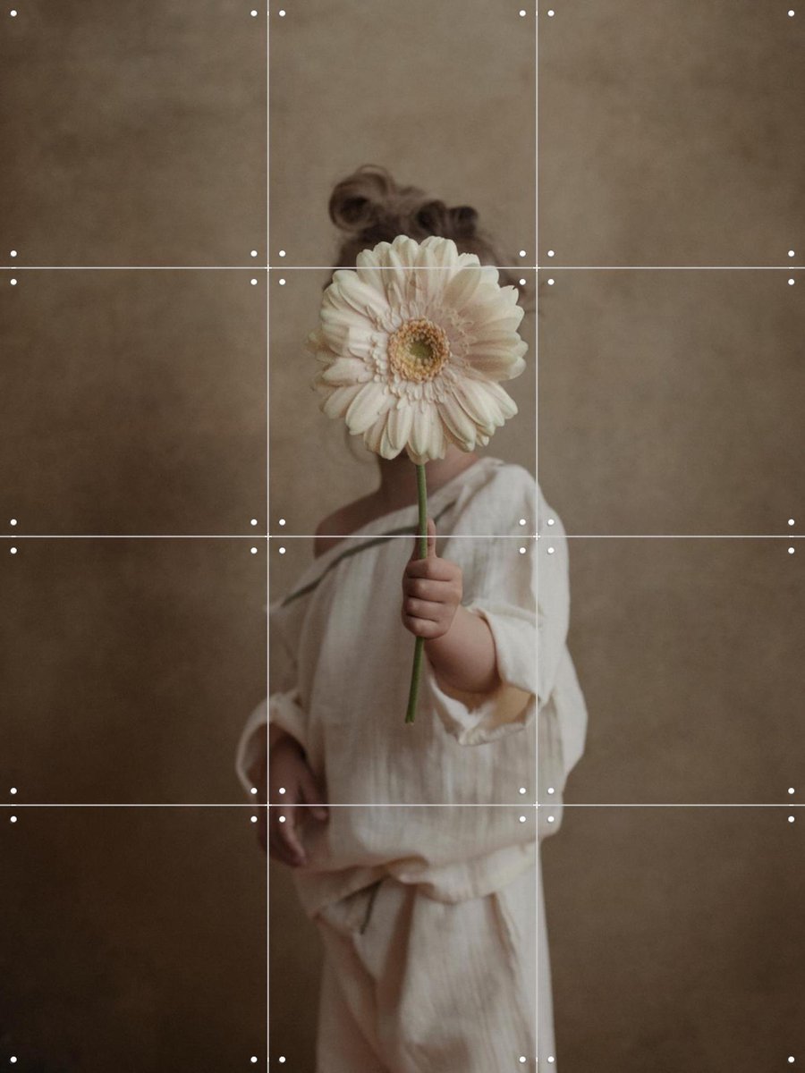 IXXI Flower Child, STUDIO HANNAH LEMHOLT - 60 x 80 cm - Gratis ophangtool - Grote wanddecoratie en posters - Fotografie, Slaapkamer, Woonkamer