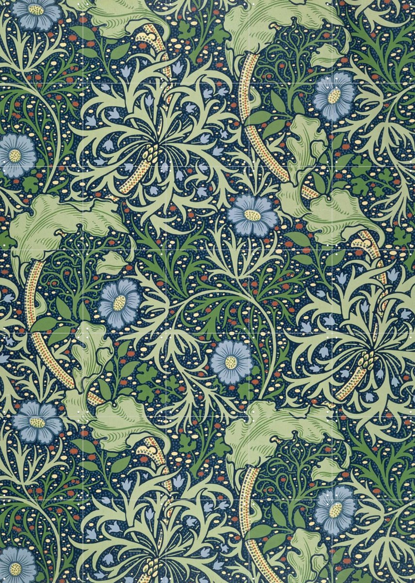 IXXI Seaweed, William Morris & Victoria and Albert Museum - 100 x 140 cm - Gratis ophangtool - Grote wanddecoratie en posters - Kleurrijk