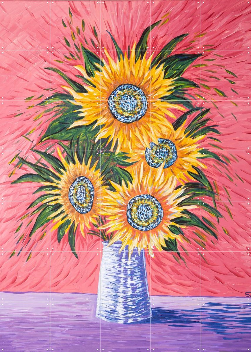 IXXI Sunflowers, Zurab Dariali & Van Gogh 21st Century - 100 x 140 cm - Gratis ophangtool - Grote wanddecoratie en posters - Klassiek, Impressionisme