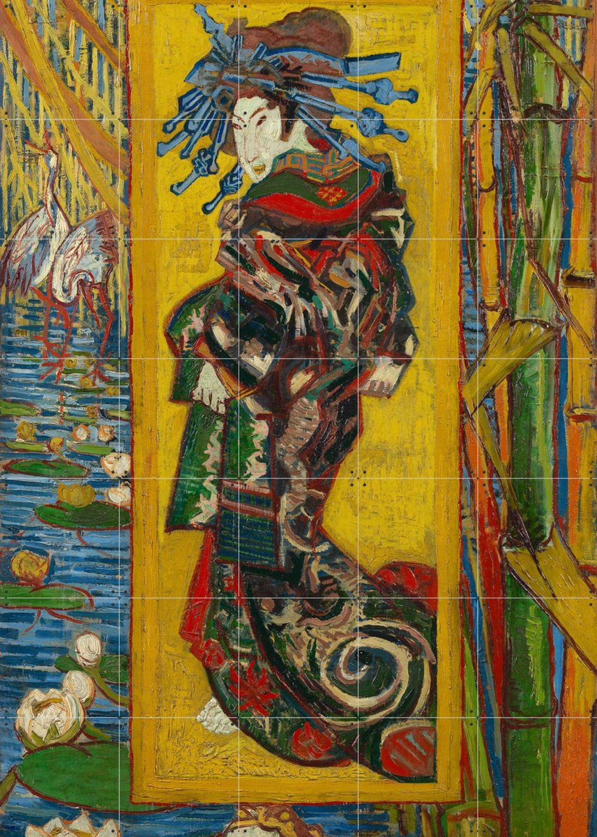 IXXI Courtisane naar Eisen (1887), Vincent van Gogh (1853 - 1890) & Van Gogh Museum - 100 x 140 cm - Gratis ophangtool - Grote wanddecoratie en