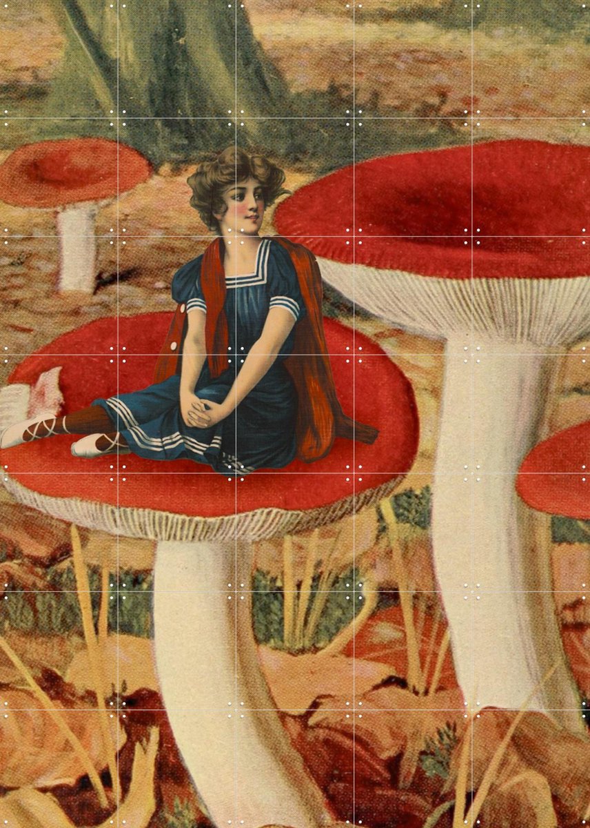 IXXI Forest Floor, Extrovisions - 100 x 140 cm - Gratis ophangtool - Grote wanddecoratie en posters - Collage, Gemengde Technieken, Art Nouveau