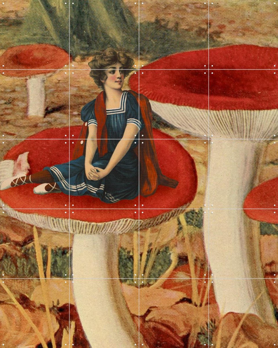 IXXI Forest Floor, Extrovisions - 80 x 100 cm - Gratis ophangtool - Grote wanddecoratie en posters - Collage, Gemengde Technieken, Art Nouveau