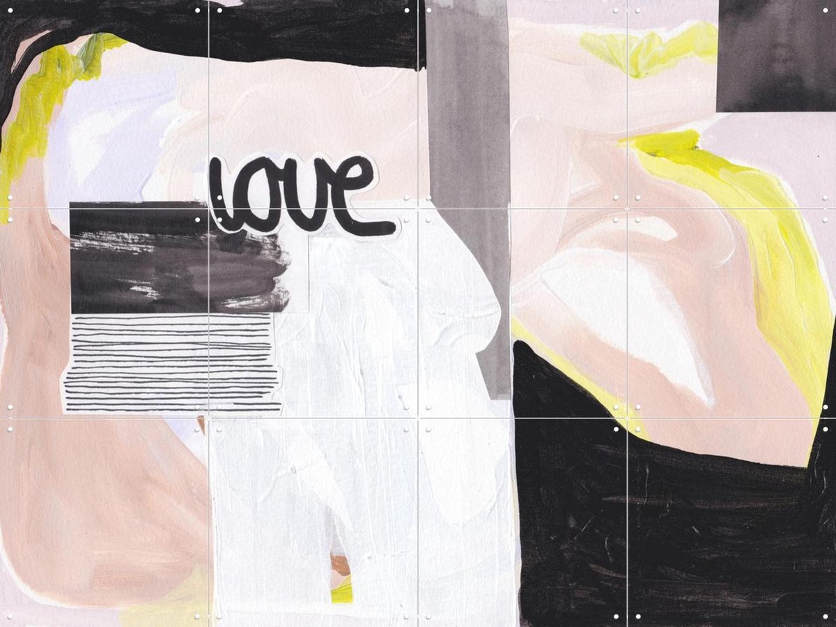 IXXI Love's Flow, Henriette Visscher - 80 x 60 cm - Gratis ophangtool - Grote wanddecoratie en posters - Gemengde Technieken, Abstract, Collage