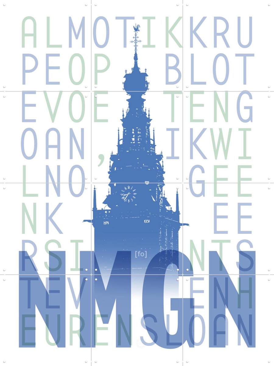 IXXI NMGN, Fototypo - 60 x 80 cm - Gratis ophangtool - Grote wanddecoratie en posters - Typografie, Grafisch Ontwerp, Woonkamer, Architectuur, Stad
