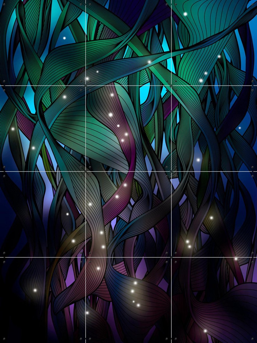 IXXI Nocturne with Fireflies, Angelo Cerantola - 60 x 80 cm - Gratis ophangtool - Grote wanddecoratie en posters - Illustraties, Digitale Kunst