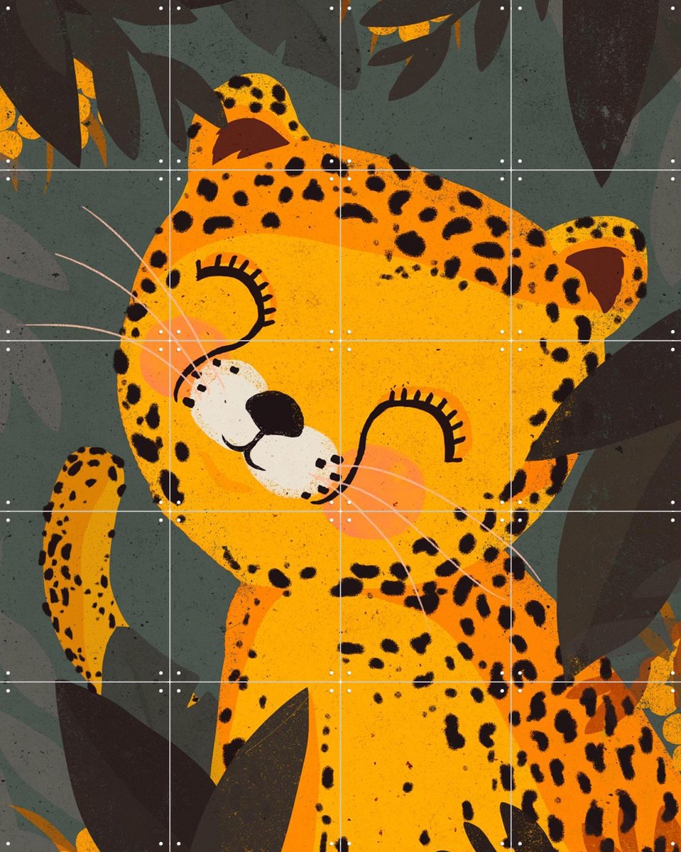IXXI Little Leo, Treechild & Various - 80 x 100 cm - Gratis ophangtool - Grote wanddecoratie en posters - Kleurrijk, Cartoonesk, Illustraties