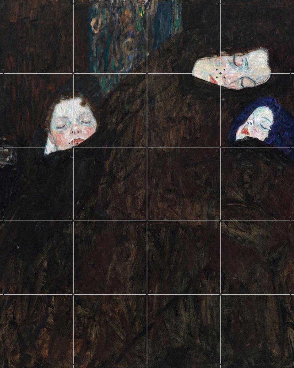 IXXI Mother with two Children 1909, Gustav Klimt & Bridgeman Images - 80 x 100 cm - Gratis ophangtool - Grote wanddecoratie en posters - Olieverf, Art