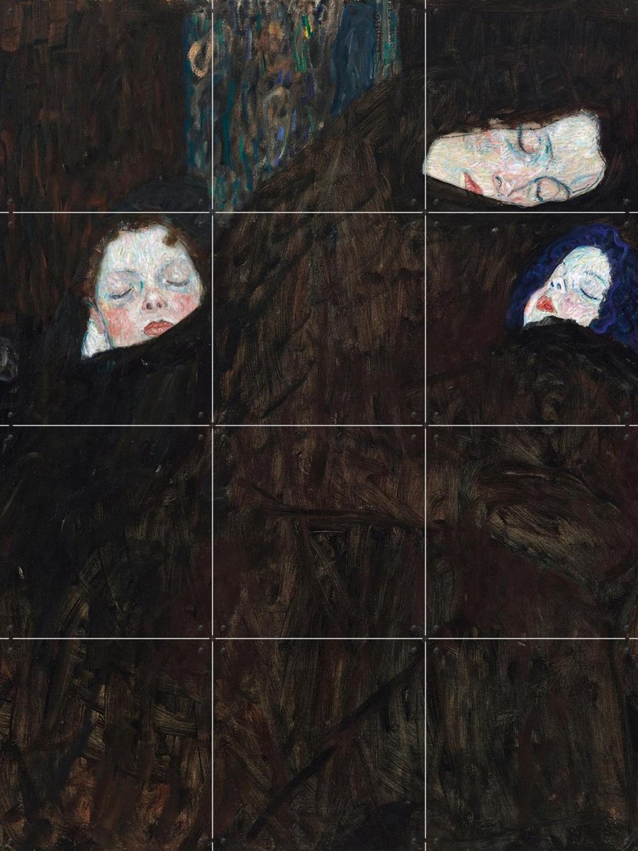 IXXI Mother with two Children 1909, Gustav Klimt & Bridgeman Images - 60 x 80 cm - Gratis ophangtool - Grote wanddecoratie en posters - Olieverf, Art