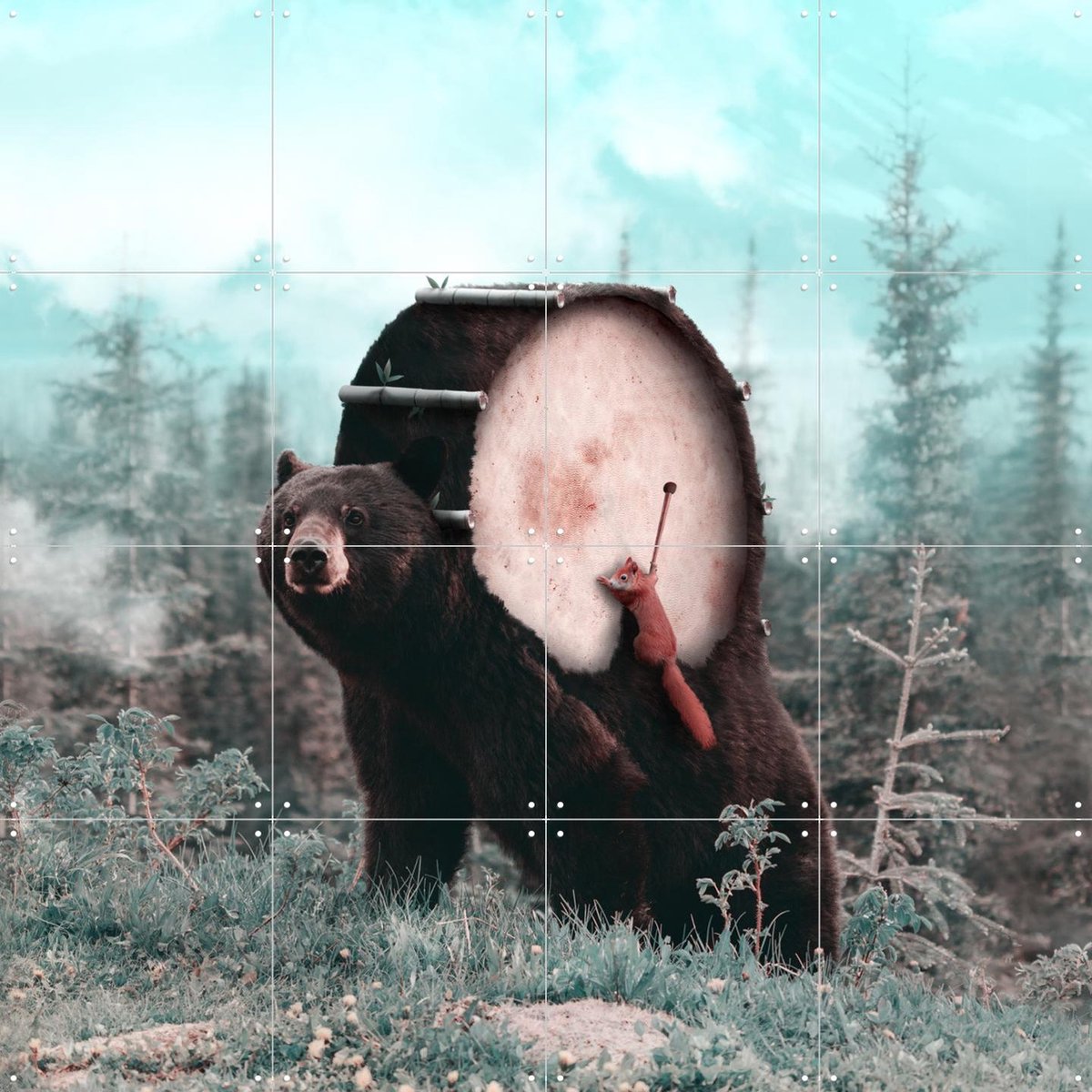 IXXI Cadency, Julien Tabet - 80 x 80 cm - Gratis ophangtool - Grote wanddecoratie en posters - Digitale Kunst, Illustraties, Surrealisme, Speels