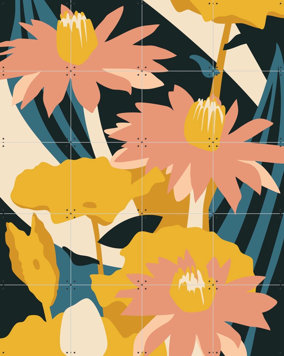 IXXI Lotus, Megan Gallagher - 80 x 100 cm - Gratis ophangtool - Grote wanddecoratie en posters - Fantasierijk, Digitale Kunst, Speels, Illustraties