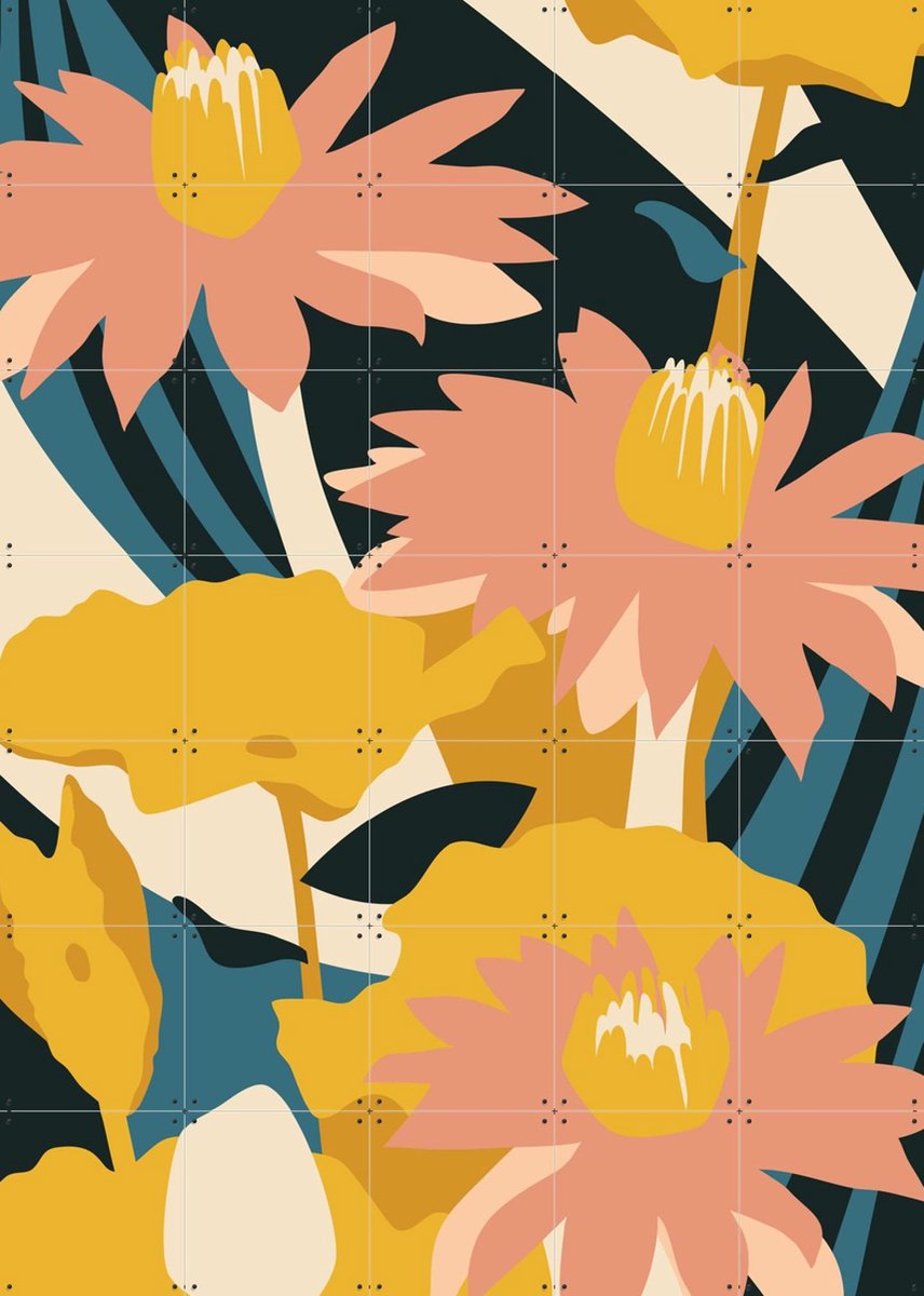 IXXI Lotus, Megan Gallagher - 100 x 140 cm - Gratis ophangtool - Grote wanddecoratie en posters - Fantasierijk, Digitale Kunst, Speels, Illustraties