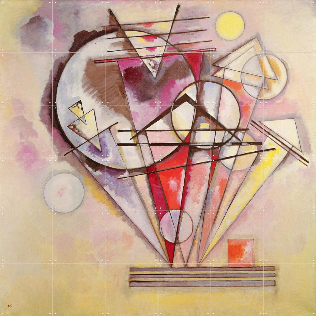 IXXI On the Points - Wassily Kandinsky, Kandinsky & Bridgeman Images - 120 x 120 cm - Gratis ophangtool - Grote wanddecoratie en posters - Klassiek