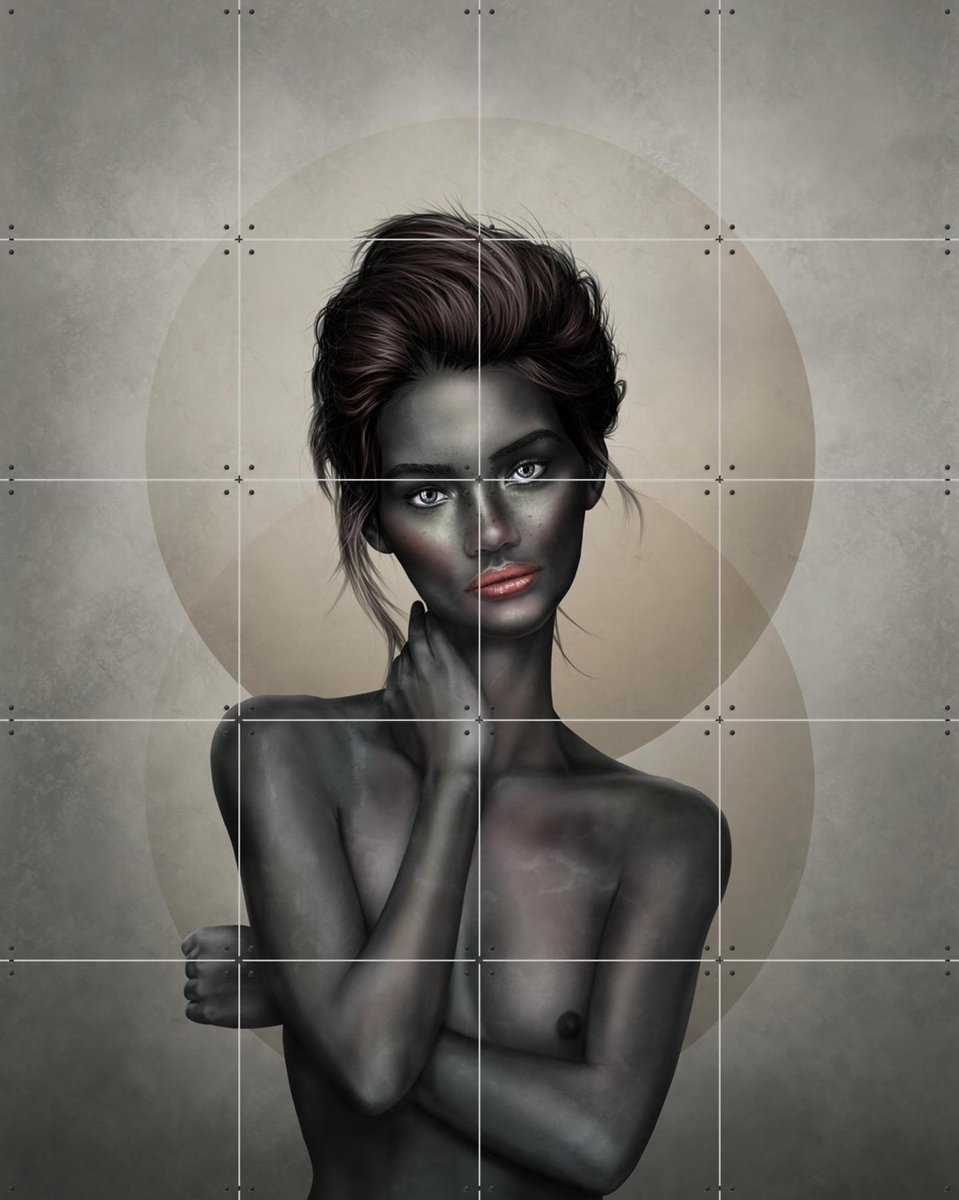 IXXI Confidence or Innocence, Erik Andreas - 80 x 100 cm - Gratis ophangtool - Grote wanddecoratie en posters - Digitale Kunst, Illustraties