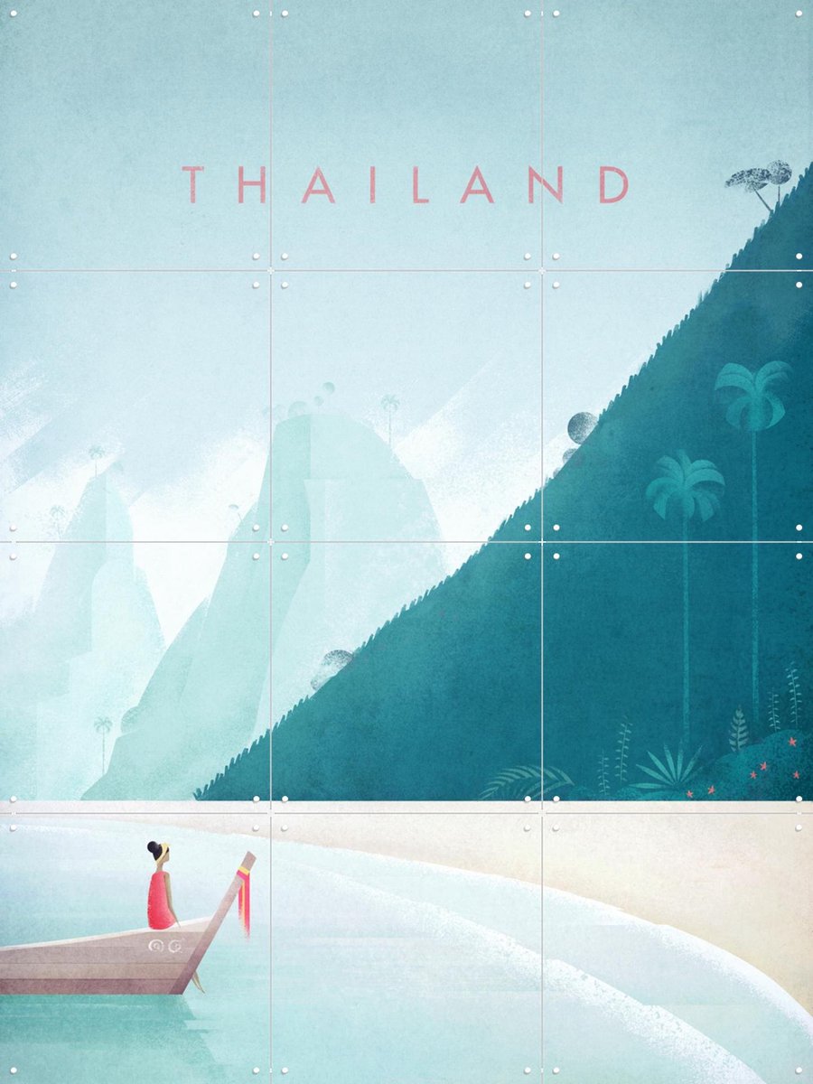 IXXI Thailand, Henry Rivers - 60 x 80 cm - Gratis ophangtool - Grote wanddecoratie en posters - Illustraties, Digitale Kunst, Minimalisme, Kleurrijk