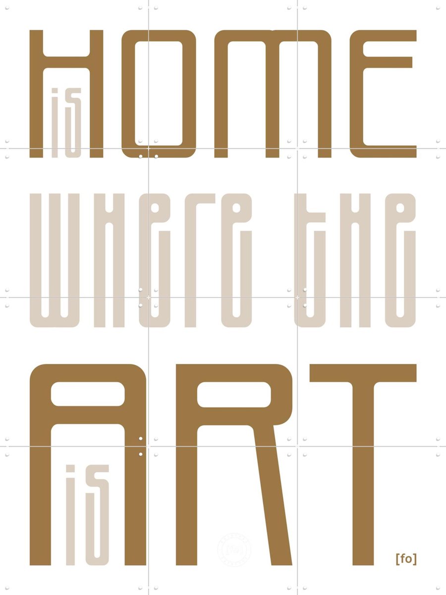 IXXI Home Is, Fototypo - 60 x 80 cm - Gratis ophangtool - Grote wanddecoratie en posters - Typografie, Grafisch Ontwerp, Decoratieve kunsten