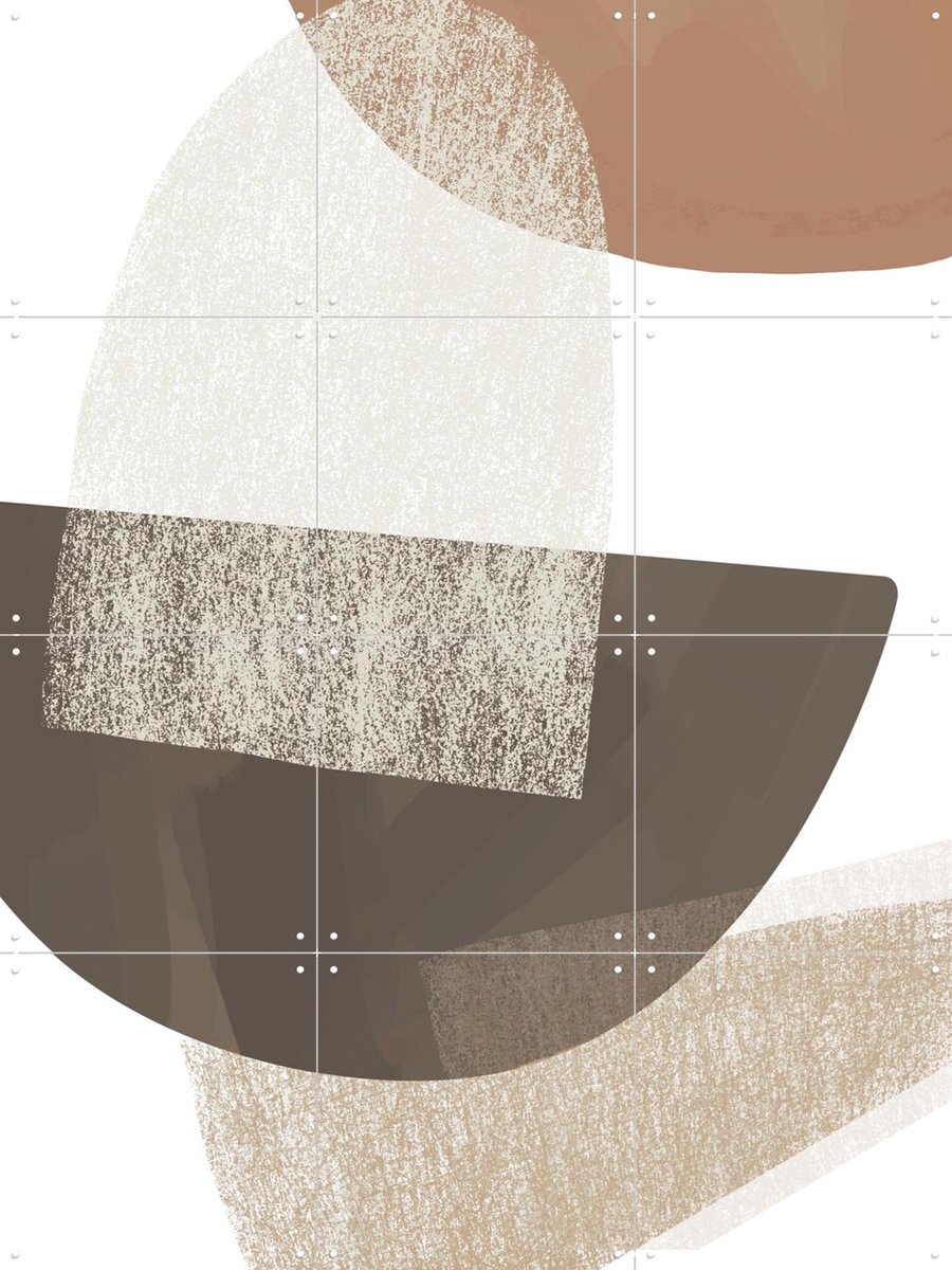 IXXI Earth Tone Geometric Art, Melloi Art & Various - 60 x 80 cm - Gratis ophangtool - Grote wanddecoratie en posters - Abstract, Illustraties