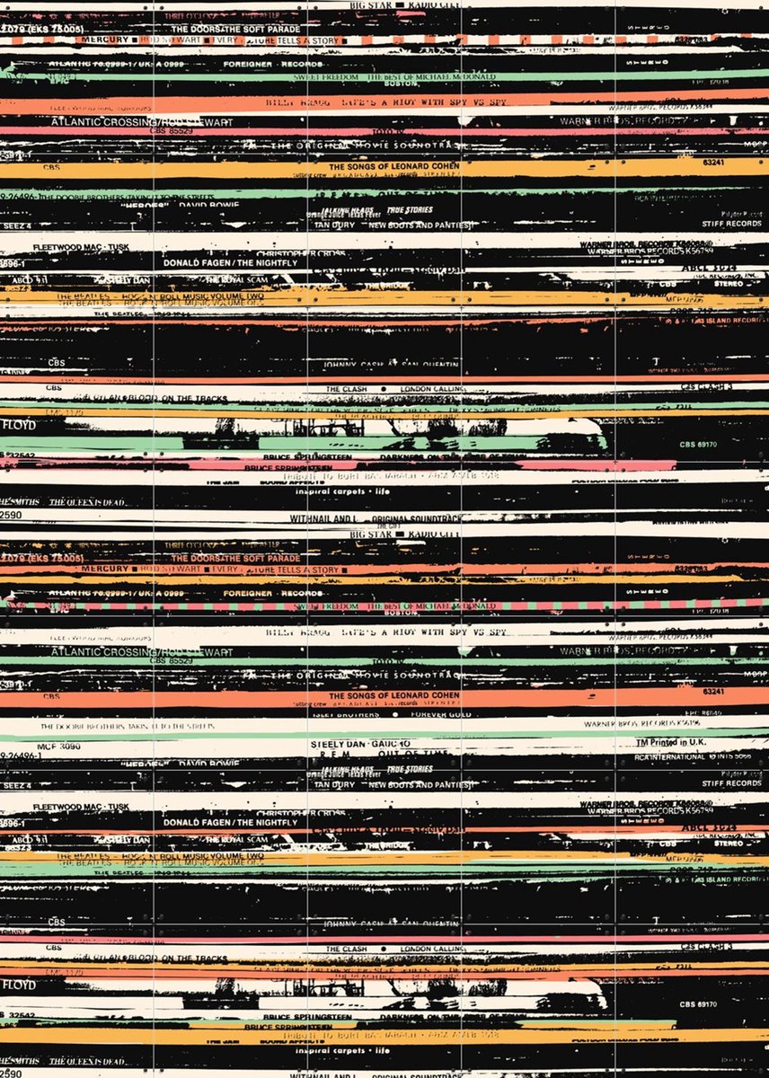 IXXI Records, Florent Bodart - 100 x 140 cm - Gratis ophangtool - Grote wanddecoratie en posters - Typografie, Grafisch Ontwerp, Gemengde Technieken