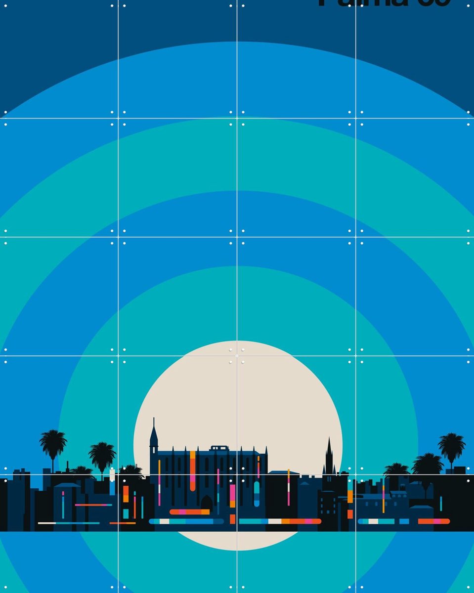 IXXI Palma 69, Bo Lundberg - 80 x 100 cm - Gratis ophangtool - Grote wanddecoratie en posters - Illustraties, Digitale Kunst, Geometrische Kunst