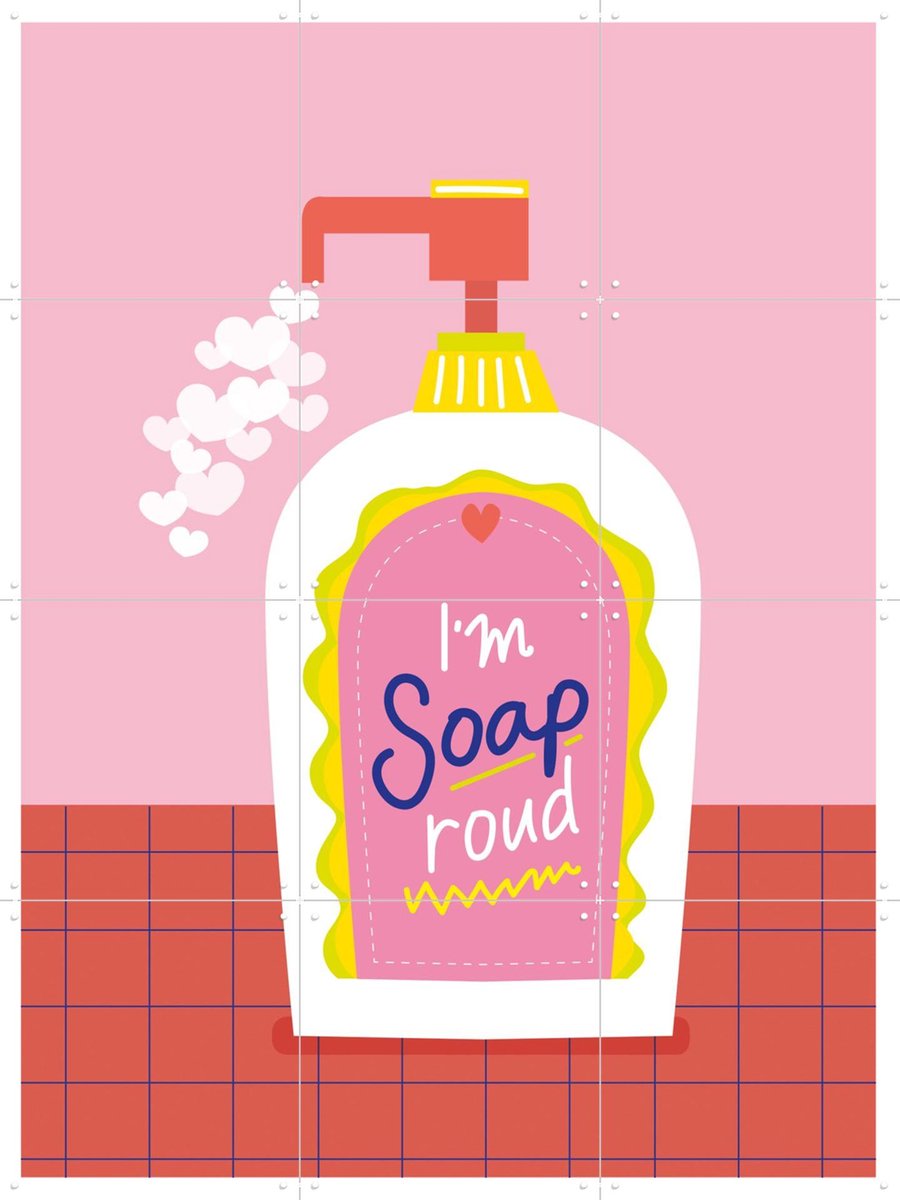 IXXI I'm Soap Roud, Jetske Kox - 60 x 80 cm - Gratis ophangtool - Grote wanddecoratie en posters - Grafisch Ontwerp, Pop art, Kleurrijk, Speels