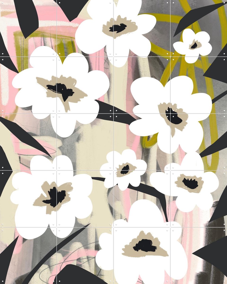 IXXI Field of Flowers, Bohomadic Studio - 80 x 100 cm - Gratis ophangtool - Grote wanddecoratie en posters - Speels, Digitale Kunst, Abstract