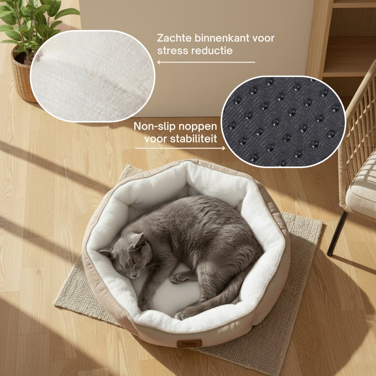 Pebble Kattenmand & Hondenmand 64x53 cm - Wasbaar thumbnail 2