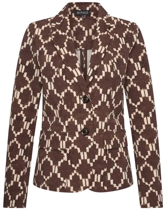 MI PIACE - Travel Blazer Ikat Print 202015 Espresso - Maat : XL