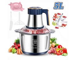 De Warenloods - Multifunctionele Keukenmachine - Vleesmolen - Foodprocessor - Hakmolen - Groentesnijder - 5 liter - Roestvrij Staal
