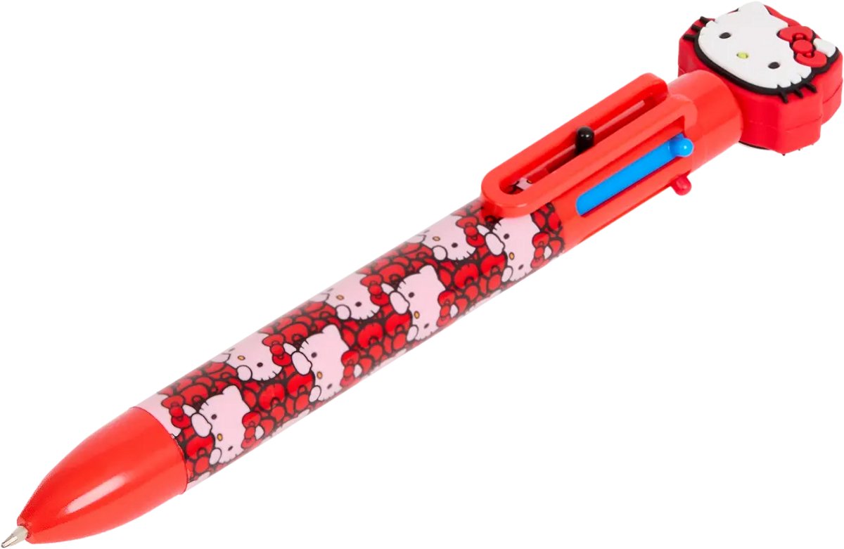 6-in-1 kleurpen Hello Kitty - meerkleurenpen - pen rood - 6 verschillende kleuren