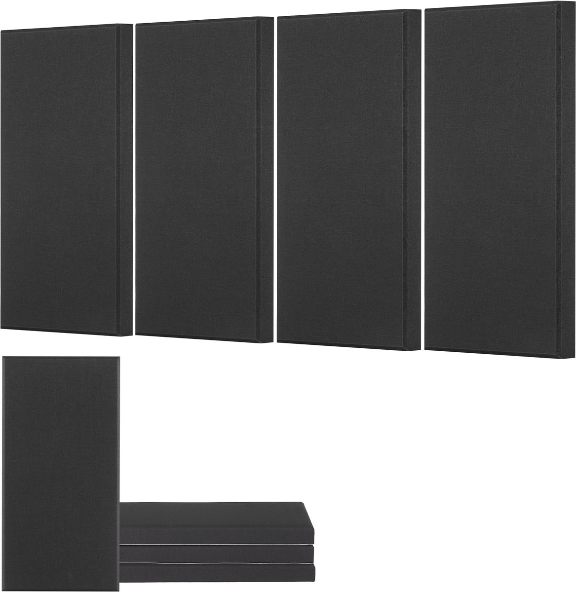 VEVOR 4x Akoestische Panelen Akoestische Wandpanelen 600x300x50mm Zelfklevend Zwart