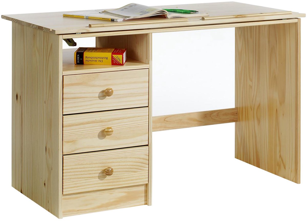 Kinderbureau KEVIN naturel, bovenzijde kantelbaar