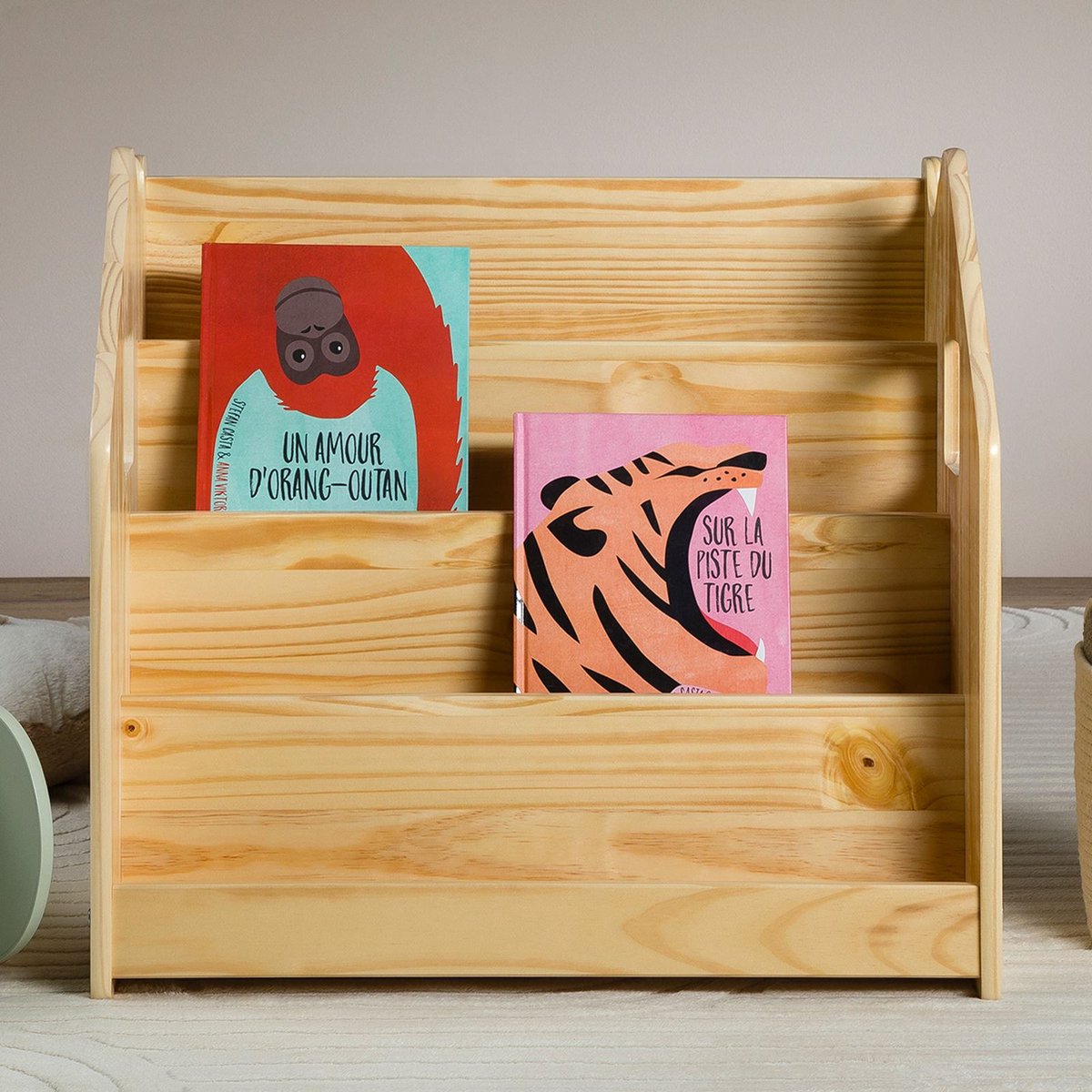 IDIMEX Montessori-boekenkast BRUNO van massief hout – naturel natuur