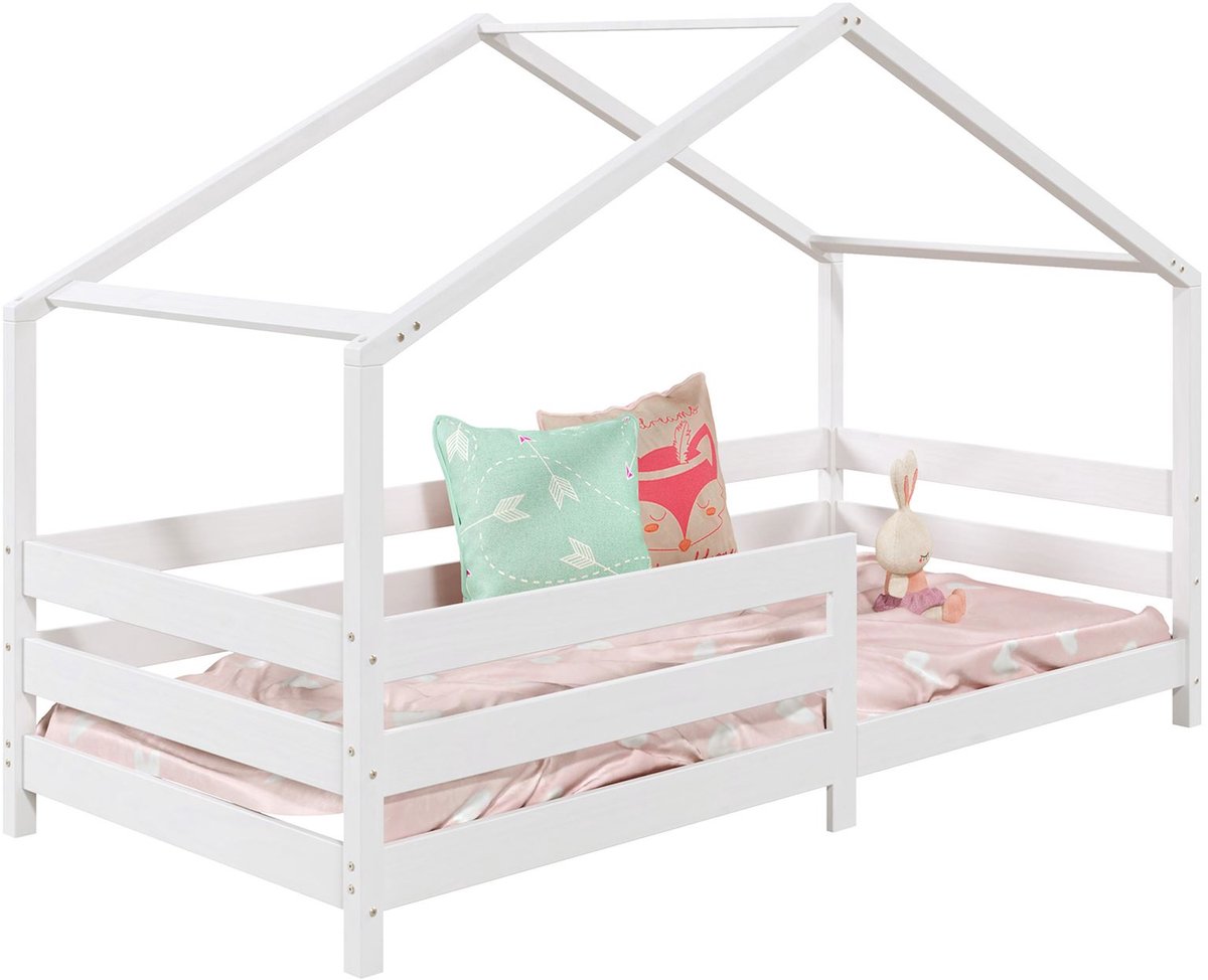 IDIMEX RENA-huisbed van 90 x 200 cm met valbeveiliging - Wit