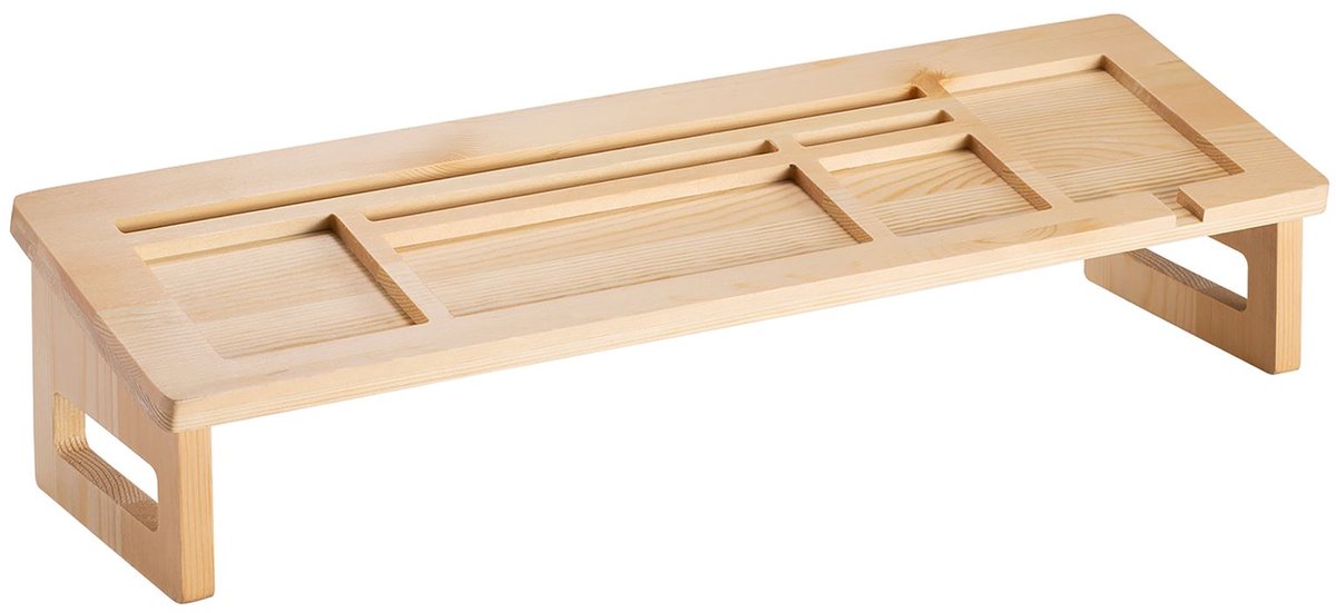 Dennenhouten bureau-organizer - bovenaanzicht