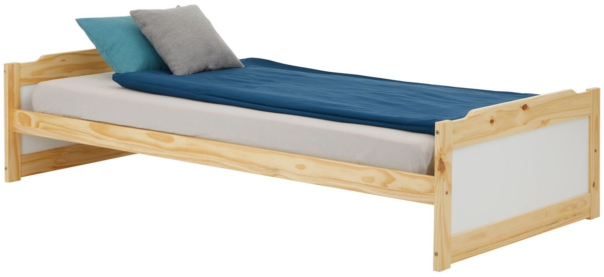 Functioneel eenpersoonsbed Kinderbed Fritz grenen deels massief naturel gelakt 90 x 200 cm