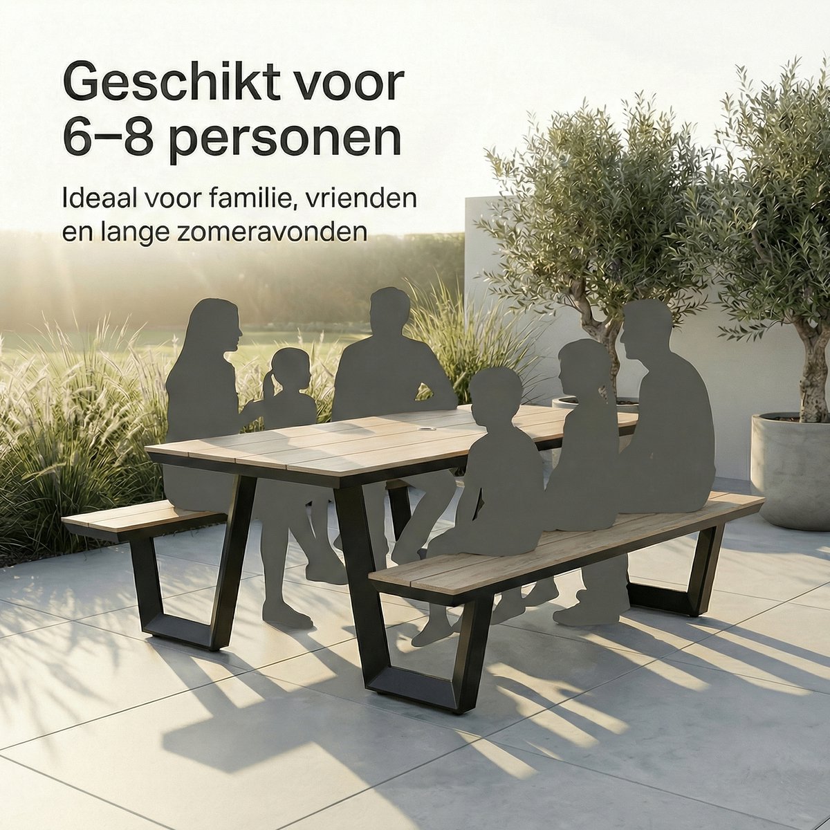 Coffee Bay Picknicktafel Wood: Polywood + Aluminium, 6-8 personen thumbnail 3