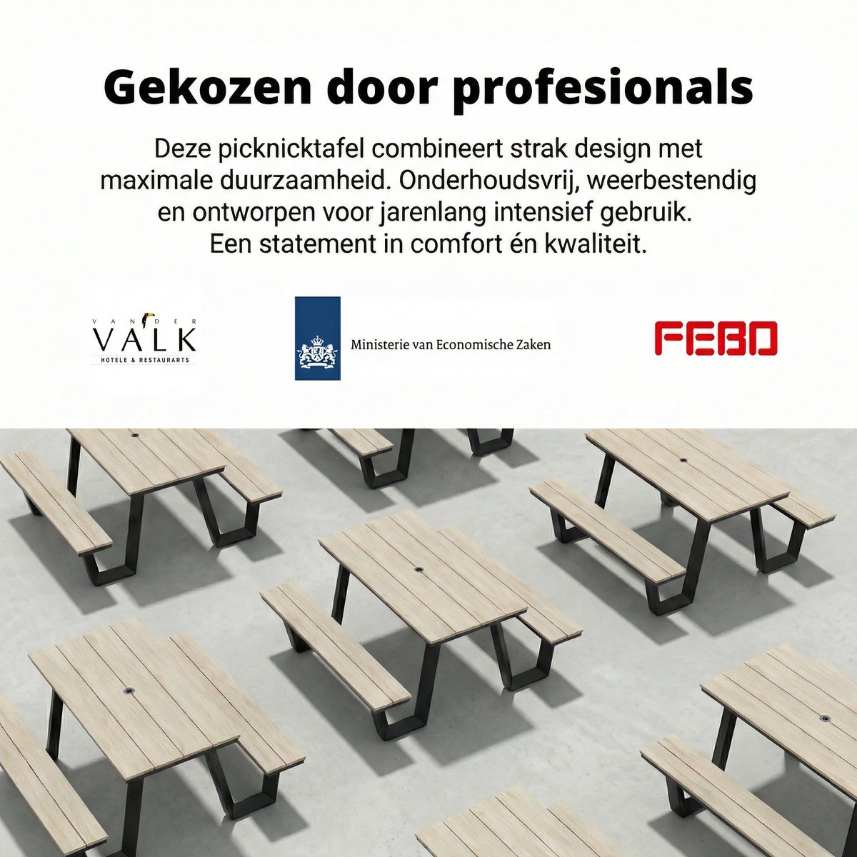 Coffee Bay Picknicktafel Wood: Polywood + Aluminium, 6-8 personen thumbnail 8