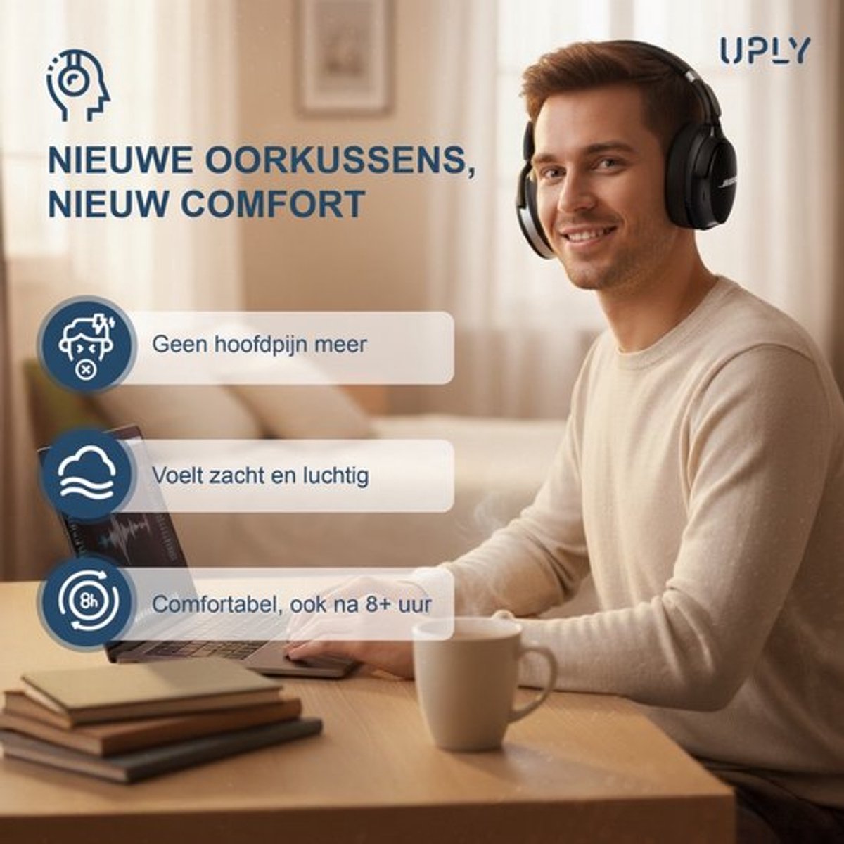 Set Oorkussens voor Bose Koptelefoon - QuietComfort Ultra Oorkussen - QuietComfort Ultra - Kunstleer met Traagschuim thumbnail 3