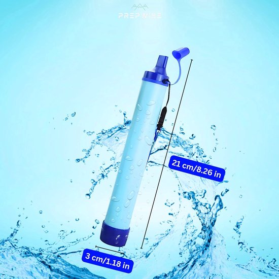 Waterfilters Survival - Set van 4 - Waterzuiveringsapparaten - Waterfiltersysteem - Voor Noodpakket en Noodsituaties - 6000L Totaal