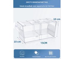 Ynkkvre -Acryl Kweekbak voor Aquarium – Transparant Vis Broedbakje met 3 Compartimenten – Zwevende Babyvis & Isolatie Bak – Met Uitneembare Scheidingswanden en Zuignappen