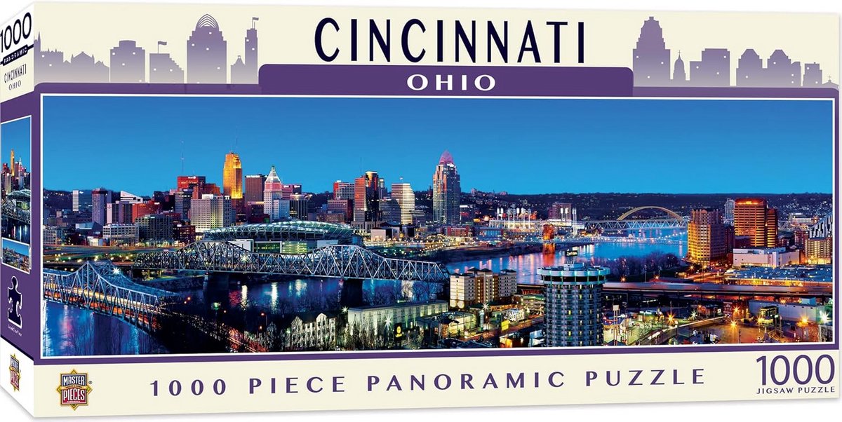 Puzzel 1000 Stukjes Panoramisch - Cincinnati - 33x99 cm - Educatief Speelgoed