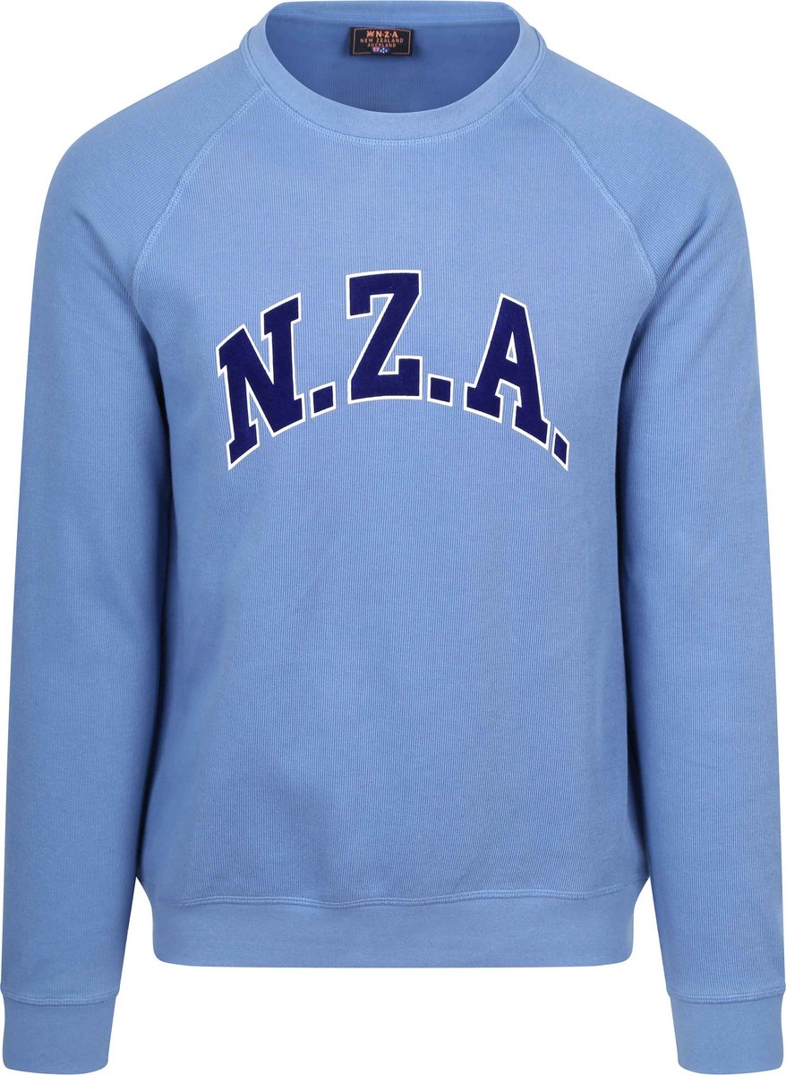 NZA Sweater French Rib Logo Blauw - Maat M - Heren - Sweaters